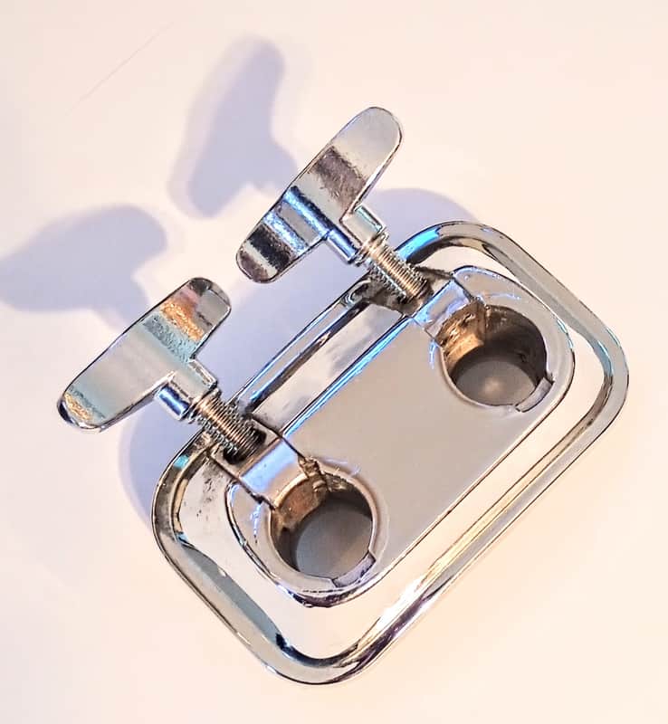 UNMARKED DOUBLE 3/4" diam TOM MOUNTING BRACKET-CHROME-FREE SHIP TO CUSA! image 1