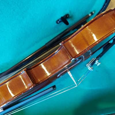 Josef Lorenz Luby Schonbach size 3/4 violin, Czech, Glasser Bow image 9
