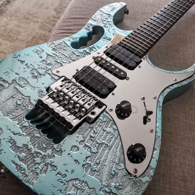 Ibanez JEM90HAM Steve Vai Signature 1998 - Blue-Green Metallic Texture image 11