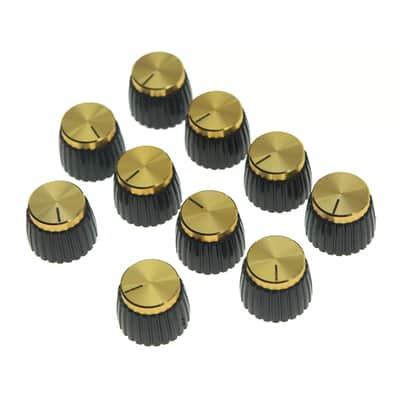 Marshall Amp Knobs - Black with Gold Cap, Push-On (Set of 10) image 5