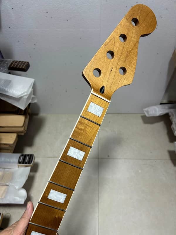 Roasted Maple Wood 5 String Bass Neck, 20 Frets Fingerboard image 1
