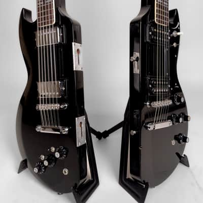 1975 Black Ibanez 2402 "Spot" Model "Experimental" Model Splittable Double Neck 3 Made w/OHSC image 4