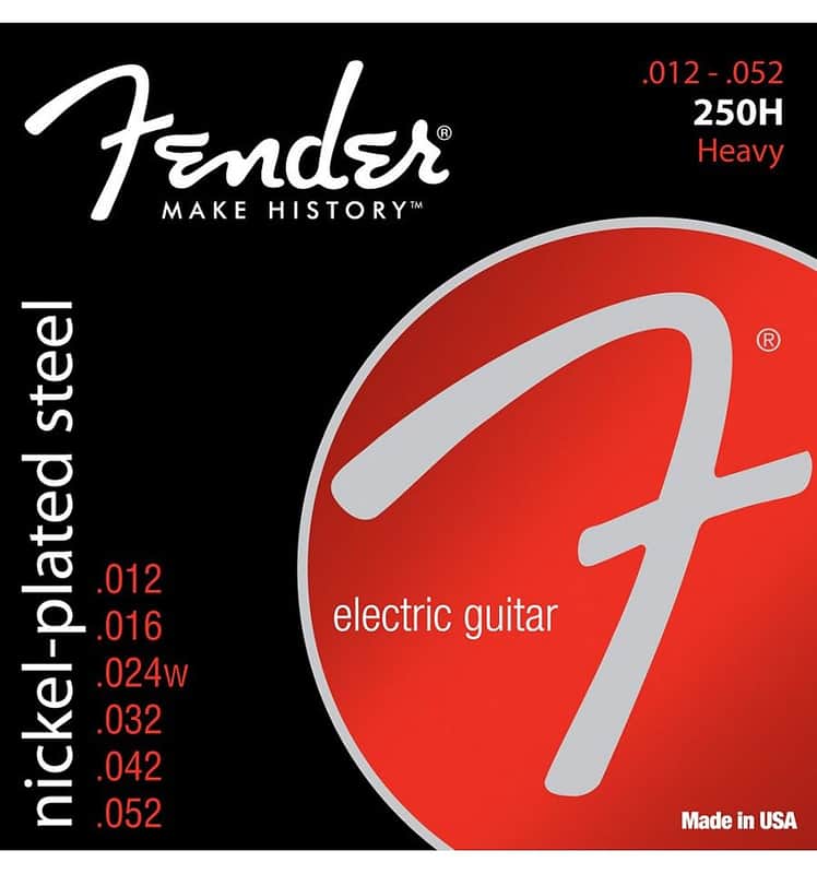 Fender Super 250 Guitar Strings, Nickel Plated Steel, Ball End, 250H Gauges .012-.052, (6) image 1