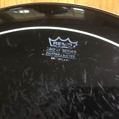 2 Vintage Made in USA Remo Weatherking Ambassador EBONY 16” Floor Tom Drum Heads Pinstripe Batter image 3