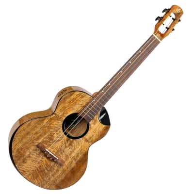 Flight FIREBALL BARITONE EQ-A Royal Series Solid Mango Top Mahogany Neck 4-String Ukulele w/Padded Gig Bag, Pickup & Humidifier image 4