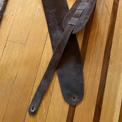 vintage USA 1970's guitar strap 3.5" leather for guitar bass archtop les paul rock hippie strap image 4
