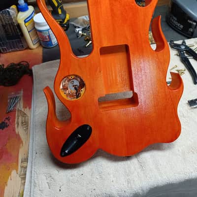 KNE Steve Vai Flame Body 2022 Yellow/ Orange Dye. FINAL PRICE DROP, Doesnt sell, I ll build another guitar. image 5