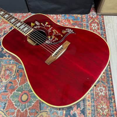 *Video* 1976 Gibson Hummingbird Jumbo Acoustic Wine Red Norlin Era w/OHSC & Hang Tags image 11