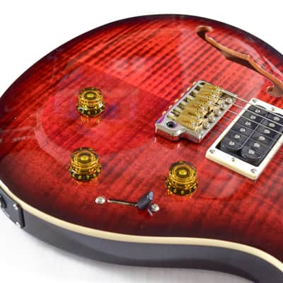 PRS SE Custom 24 Semi-Hollow Piezo - Orange Tiger Smokeburst image 6