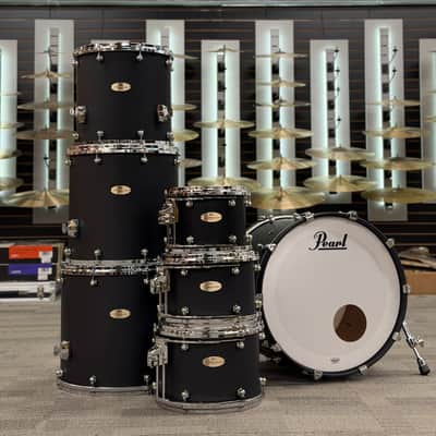 PEARL 7PC REFERENCE ONE 22-10-12-13-14-16-18 MATTE BLACK - PLAYED BY DENNIS CHAMBERS - FLOOR MODEL image 12
