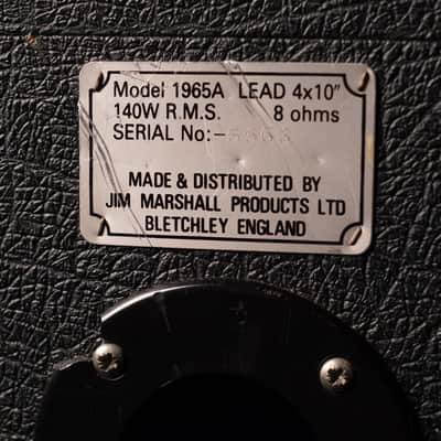 1980s Marshall 1965A 4x10 cabinet, original Celestion G10L-35 speakers image 6