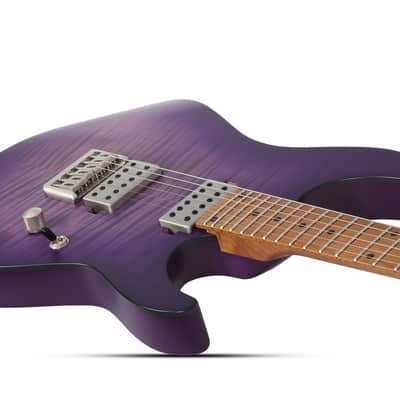 Schecter C-1 Standard Plus guitar in Transparent Purple Burst image 5