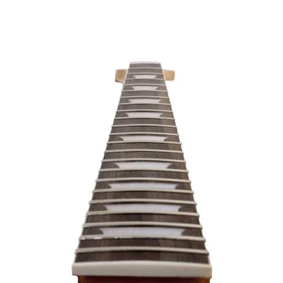 Left-Hand 24.75" Guitar Neck – 22 Fret Mahogany with Rosewood Fretboard & Block Inlays, Bolt-On image 2