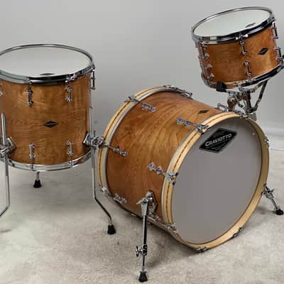 Craviotto 20/12/14" Solid Cherry Drum Set w/ Cherry Inlay - Kit #1161 image 6