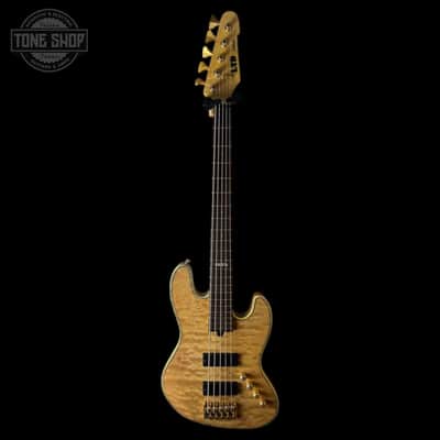Used ESP LTD Deluxe J-1005 5-String Bass Quilted Natural w/case TSS7054 image 2