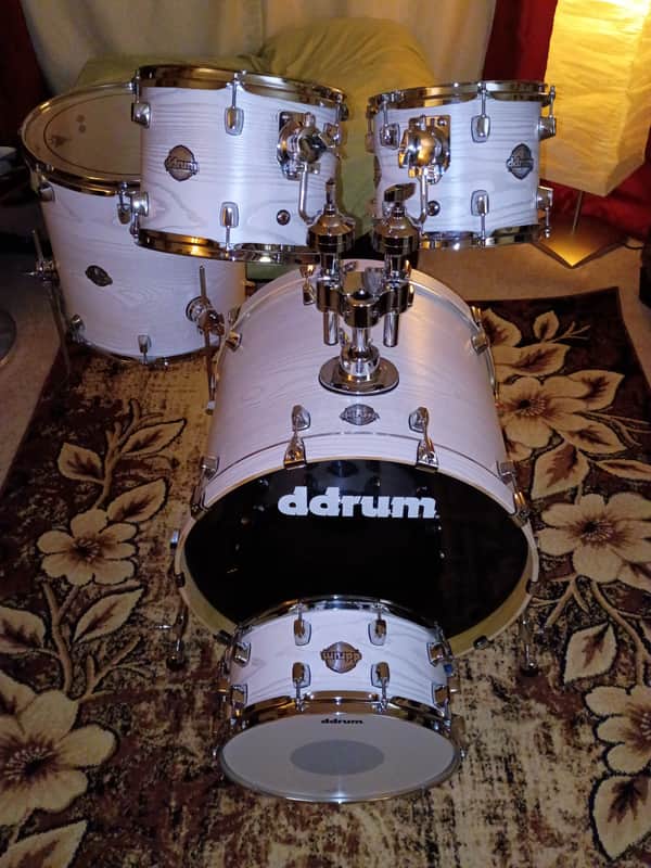 ddrum Dominion Birch 5 Piece Shell Pack Drum Kit Paper White Birch DM B 522 PWB image 1