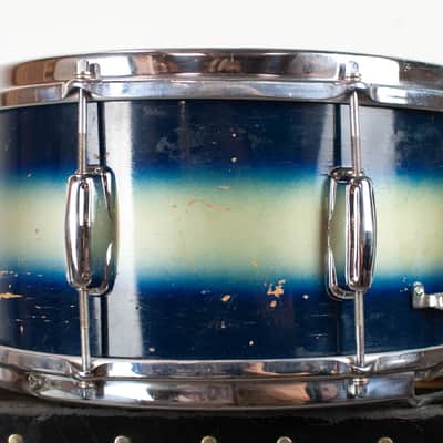 1960 Slingerland 7x14 Blue & Silver Duco Student Model Snare Drum image 3