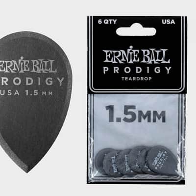 1.5mm Black Teardrop Prodigy Picks 6-Pack Precision Machined High-Density Non-Slip-Textured Delrin Sharp-Attack Design image 1