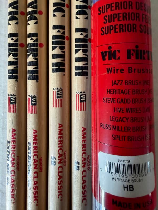 Vic Firth HB (Brushes) + 5B + X5A (Sticks) image 1