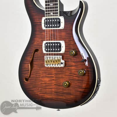 PRS SE Custom 24 Semi Hollow Piezo Orange Tiger Smokeburst (s/n: 0935) image 3