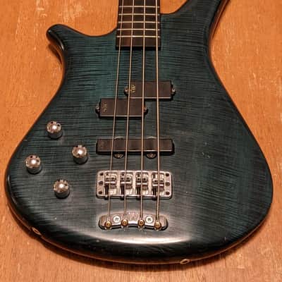 1996 left-handed Warwick Fortress One bass, Ocean Blue Satin image 4
