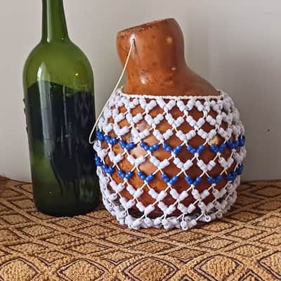 West Africa-style netted gourd rattle (sekere): medium image 1