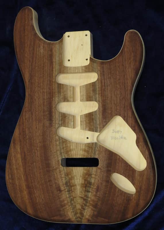 Figured Walnut Top / Aged Pine Strat body - Standard - 3lbs 14oz #3687  USA IMPORT CHARGES INCLUDED image 1