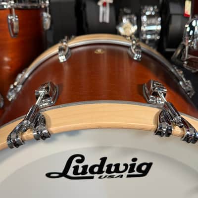 Ludwig Legacy Mahogany 3-Piece FAB 13/16/22 Drum Kit Set in Vintage Mahogany with Satin Natural Hoops image 5