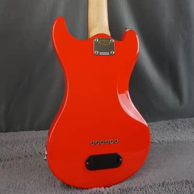 Marine Rider Travel Electric Guitar w/ Built-In Speaker – Compact Practice Guitar – Red image 3