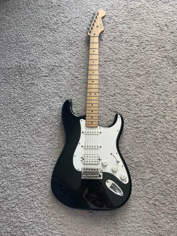 Fender Standard Stratocaster 2007 MIM HSS Black Maple Fretboard Strat Guitar image 1