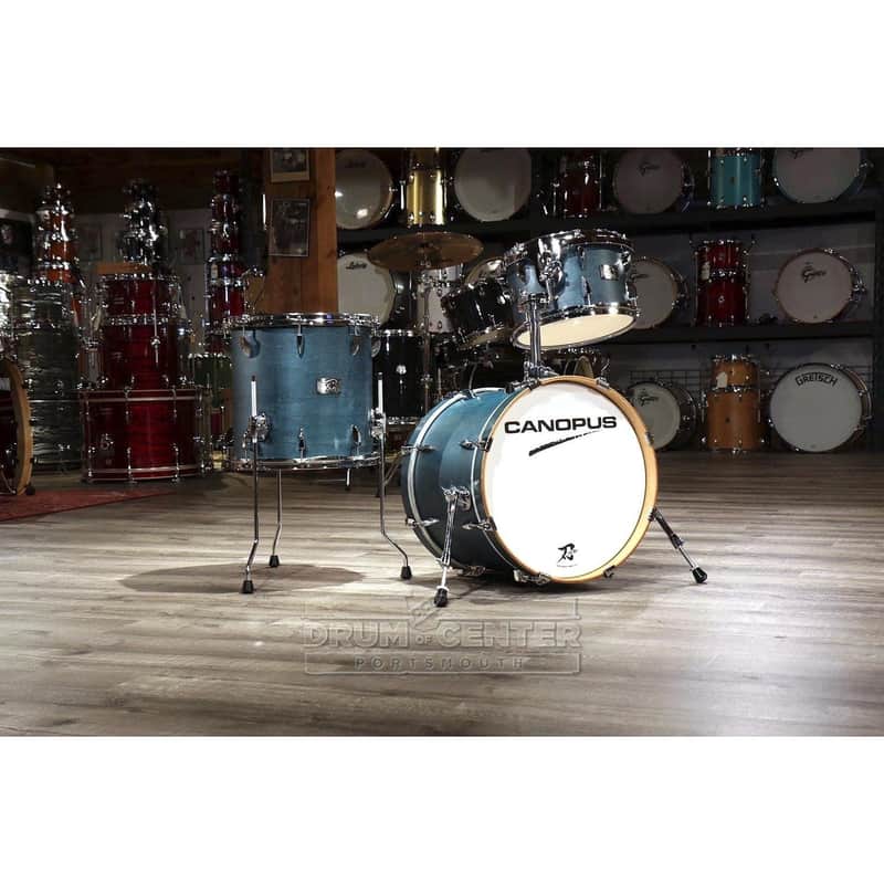 Canopus Yaiba 3pc Bop Drum Set Indigo Matte Lacquer image 1