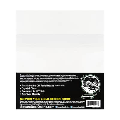 (500 Sleeves) CD Sleeves - RESEALABLE Premium 2mil Thick - Archival Quality, Crystal Clear - Holds 1 Standard 10.4mm CD Jewel Box image 2
