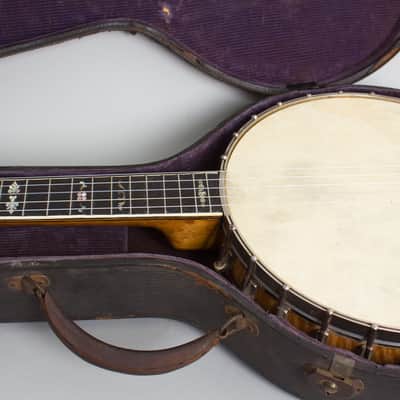 Bacon Professional FF Special Grand Concert 5 String Banjo, c. 1915, period black hard shell case. image 14