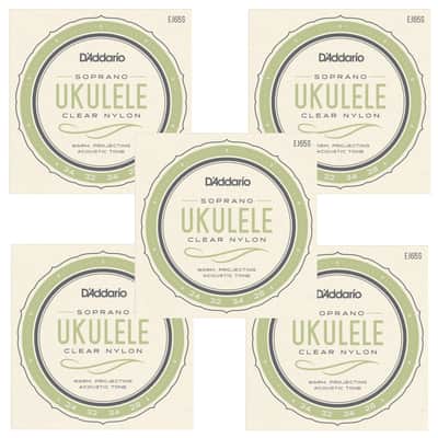 D'Addario Ukulele Strings 5-Pack Pro-Arte Soprano Clear Nylon EJ65S image 3