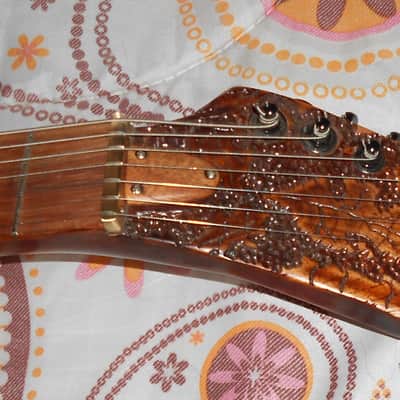 carved and hand painted , 7 strings firebird st guitar/bass ,aged  old cedar,neck thru, preorder now image 4