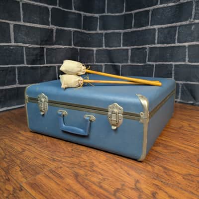 Rogers Vintage Blue Snare Drum Case + Rogers 4843 Mallets w/ Cover 1956–1965 image 19