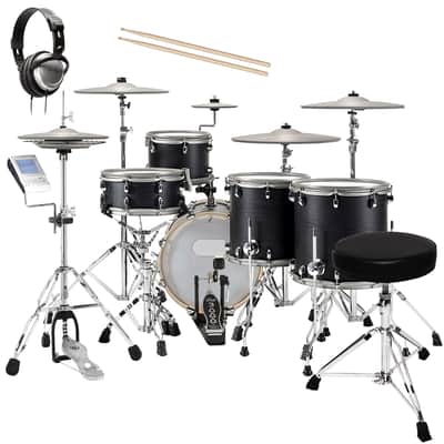 EFNOTE 5X Electronic Drum Set - Black Oak DRUM ESSENTIALS BUNDLE image 1