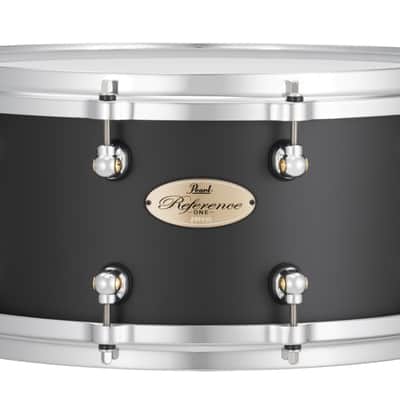 Pearl Reference One 20-PLY 14x6.5" Hybrid Maple/Birch Matte Black Premium Lacquer Snare Drum Mastercast Die-cast Hoops Single Swivel Lugs Glide-lock Strainer | WorldShip | Authorized Dealer image 1