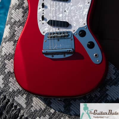 2011 Fender MG-69 '69 Mustang Reissue - Candy Apple Red w Matching Headstock - Pro Set Up w Perfect Frets/Action/Intonation! image 2