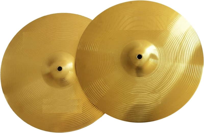 Hi Hat Cymbals Hero Brilliant Finish Bright Sound 14 Inch Drum High Hat Cymbals For Practice (14"Hi-Hats) image 1