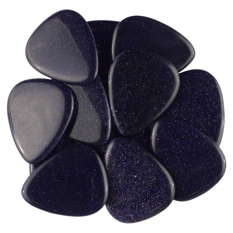 Blue Sandstone Stone Guitar Or Bass Pick - Specialty Handmade Gemstone Exotic Plectrum - 12 Pack New image 1