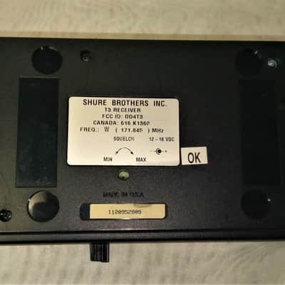 Shure T3 receiver 169.445mhz for wireless microphone receiver image 3