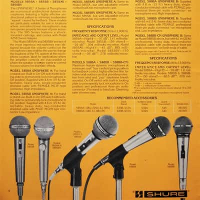 Vintage 1970's Shure 588SB dynamic cardioid microphone w accessories Low Z JOKER # 2 image 2