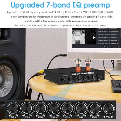 Vacuum Tube HiFi Equalizer Preamp 7-Band Analog EQ Stereo XLR Audiophile Preamp image 4