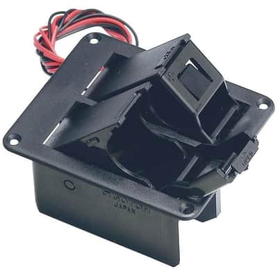 NEW Gotoh BB-04W Double 9 Volt Battery Compartment Box 18V Deluxe JAPAN - BLACK