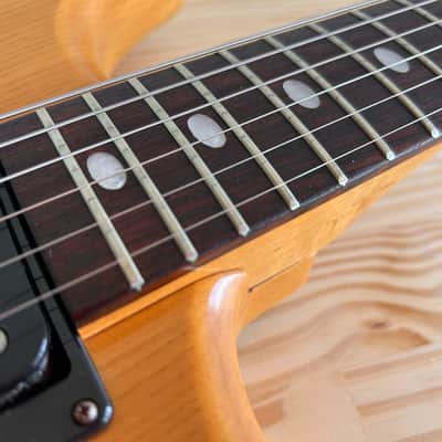 Morris Double Cutaway HH Alembic Clone 1970s 1980s - Natural Transparent in Excellent Condition with Brown Vinylex Gigbag image 8