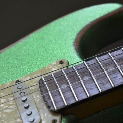 American Fender Stratocaster Relic Nitro Lime Squeezer Green Sparkle SSS-CS 54'S image 8