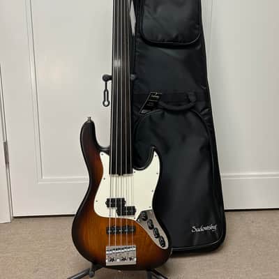 Sadowsky MetroLine 21-Fret Vintage Fretless P/J 5-String Bass Swamp Ash Body - Almond Sunburst Transparent Satin image 1