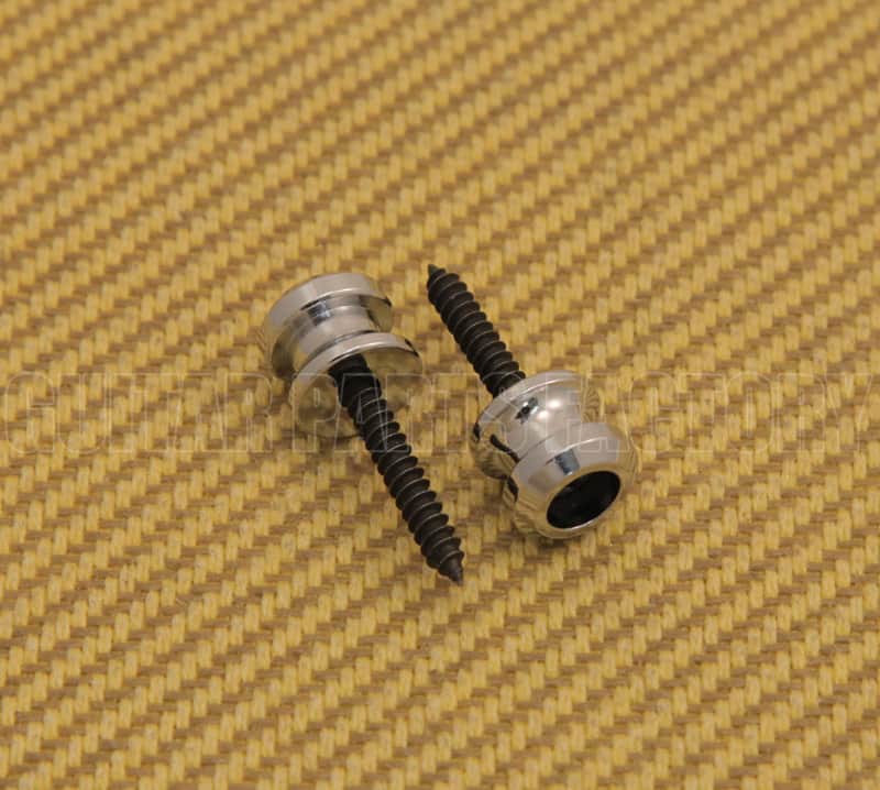 AP-0683-010 (2) Chrome Strap Buttons & Screws for Schaller Strap Locks Systems image 1