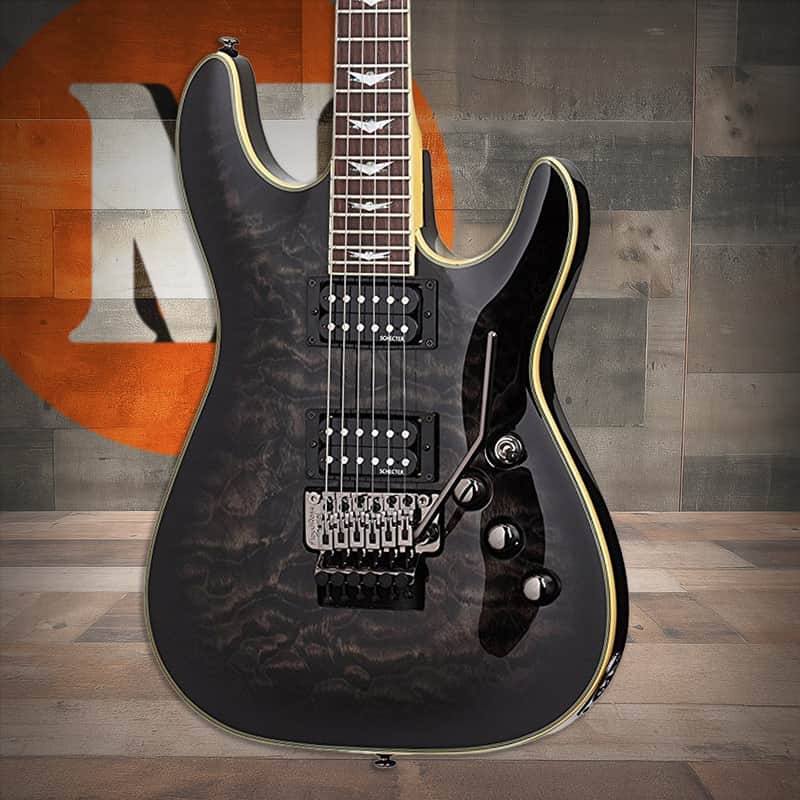 Schecter Omen Extreme Floyd Rose Electric Guitar - See Thru Black (2027) image 1